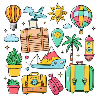 Vektör Simgesi Kılavuzu Seyahat Paketini Ayarla