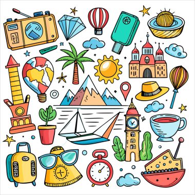 Vektör Simgesi Kılavuzu Seyahat Paketini Ayarla