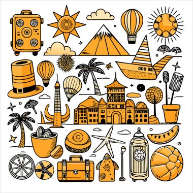 Vektör Simgesi Kılavuzu Seyahat Paketini Ayarla