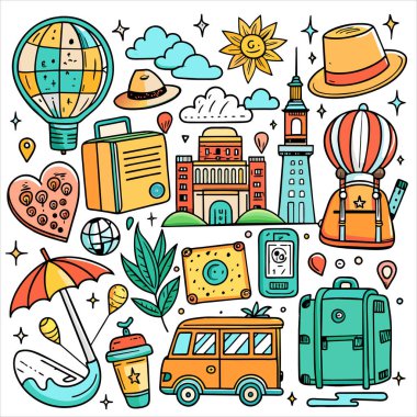 Vektör Simgesi Kılavuzu Seyahat Paketini Ayarla