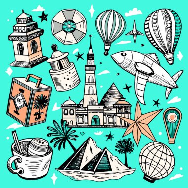 Vektör Simgesi Kılavuzu Seyahat Paketini Ayarla