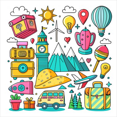 Vektör Simgesi Kılavuzu Seyahat Paketini Ayarla