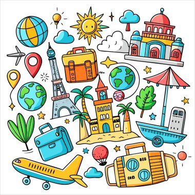 Vektör Simgesi Kılavuzu Seyahat Paketini Ayarla