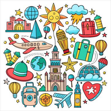 Vektör Simgesi Kılavuzu Seyahat Paketini Ayarla