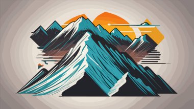 Yolların, nehirlerin, ormanların manzaralı dağların vektör çizimi