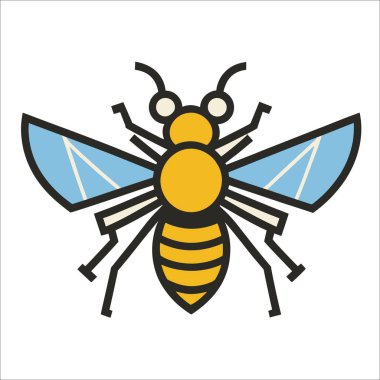 Bir arı logosunun vektör çizimi