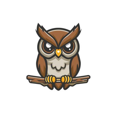 Baykuş Logosunun Vektör İllüstrasyonu