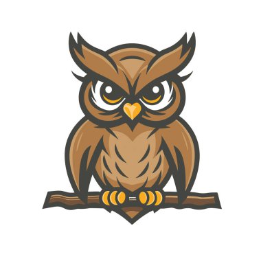 Baykuş Logosunun Vektör İllüstrasyonu