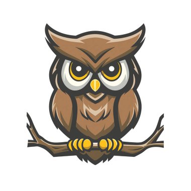 Baykuş Logosunun Vektör İllüstrasyonu