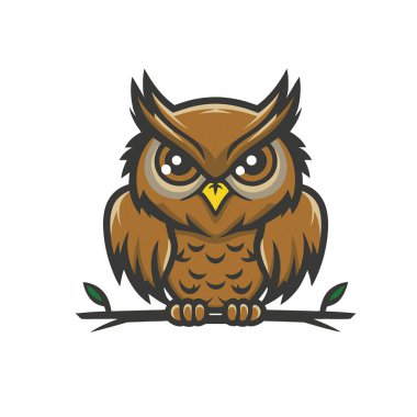 Baykuş Logosunun Vektör İllüstrasyonu