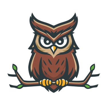 Baykuş Logosunun Vektör İllüstrasyonu