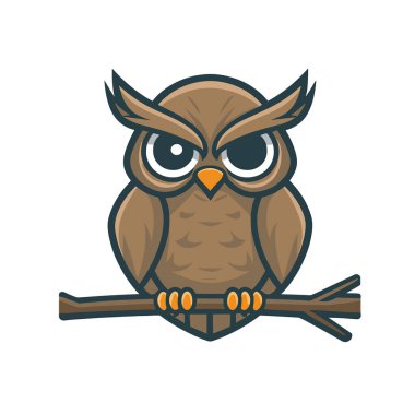 Baykuş Logosunun Vektör İllüstrasyonu