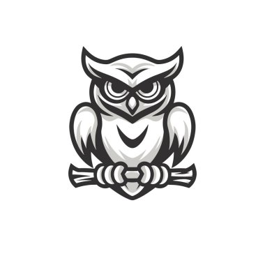 Baykuş Logosunun Vektör İllüstrasyonu