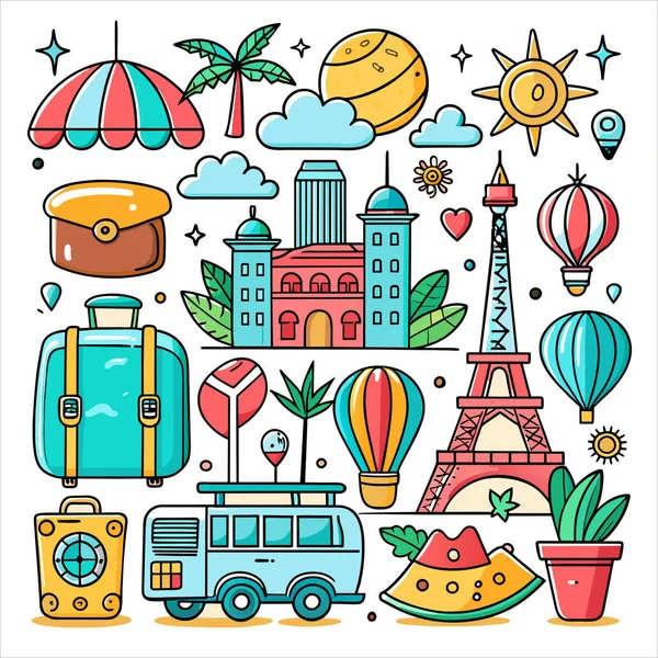 Vektör Simgesi Kılavuzu Seyahat Paketini Ayarla