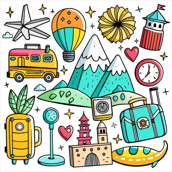 Vektör Simgesi Kılavuzu Seyahat Paketini Ayarla