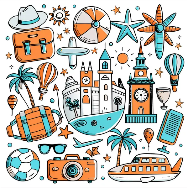 Vektör Simgesi Kılavuzu Seyahat Paketini Ayarla