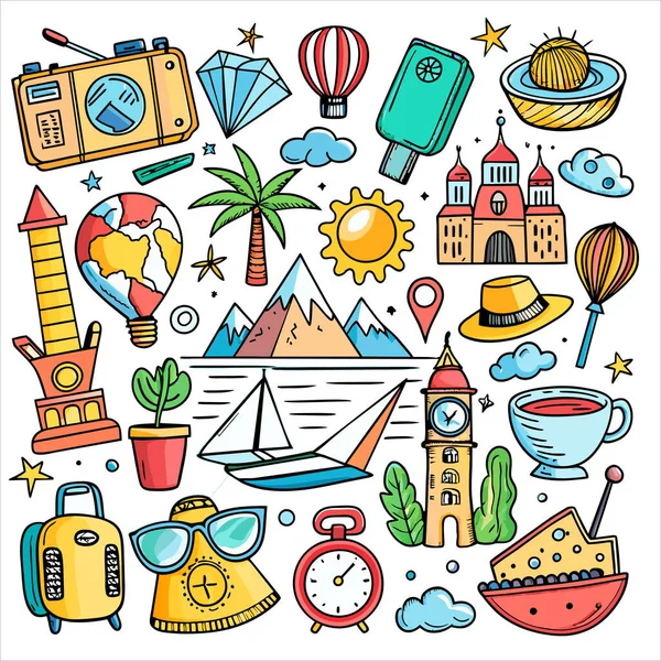 Vektör Simgesi Kılavuzu Seyahat Paketini Ayarla