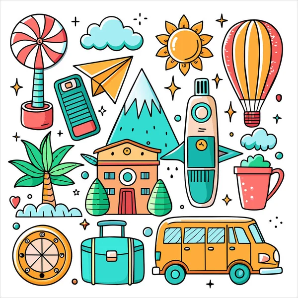 Vektör Simgesi Kılavuzu Seyahat Paketini Ayarla