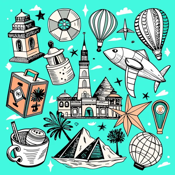 Vektör Simgesi Kılavuzu Seyahat Paketini Ayarla