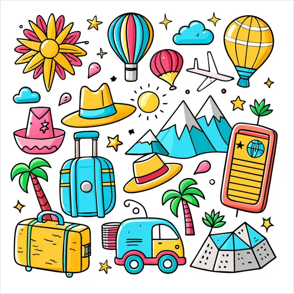 Vektör Simgesi Kılavuzu Seyahat Paketini Ayarla