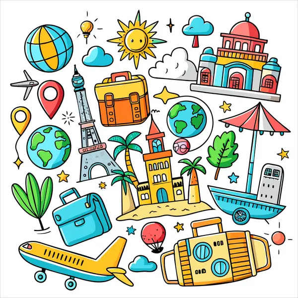 Vektör Simgesi Kılavuzu Seyahat Paketini Ayarla