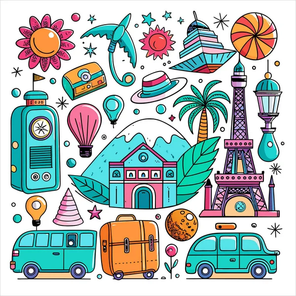 Vektör Simgesi Kılavuzu Seyahat Paketini Ayarla