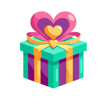 hediye kutusu ile kurdele vektör çizim