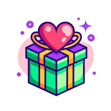 hediye kutusu ile kurdele vektör çizim