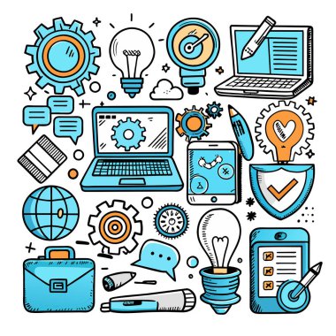 Simge Ayarlama Doodle Vektör Teknolojisi