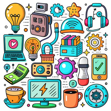 Simge Ayarlama Doodle Vektör Teknolojisi