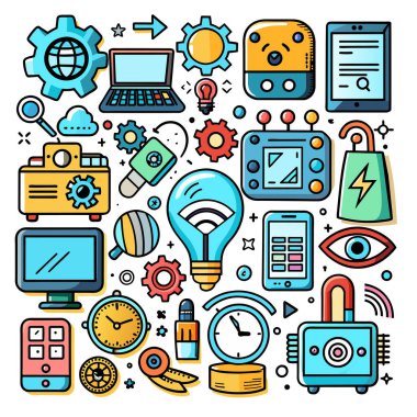 Simge Ayarlama Doodle Vektör Teknolojisi