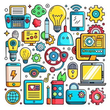 Simge Ayarlama Doodle Vektör Teknolojisi