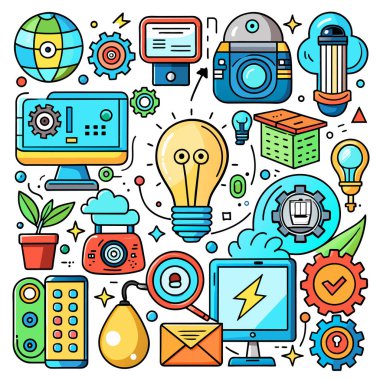 Simge Ayarlama Doodle Vektör Teknolojisi