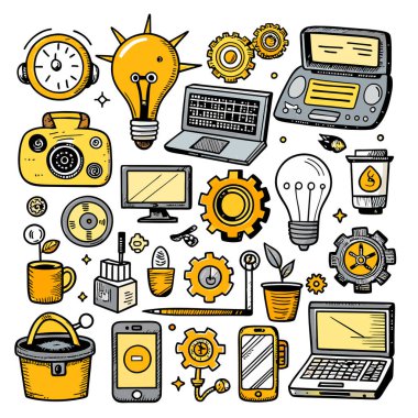 Simge Ayarlama Doodle Vektör Teknolojisi