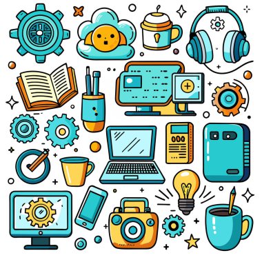 Simge Ayarlama Doodle Vektör Teknolojisi