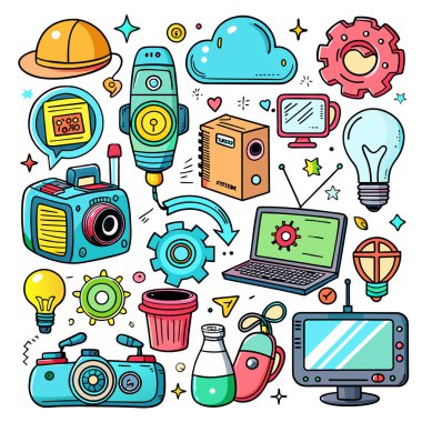 Simge Ayarlama Doodle Vektör Teknolojisi