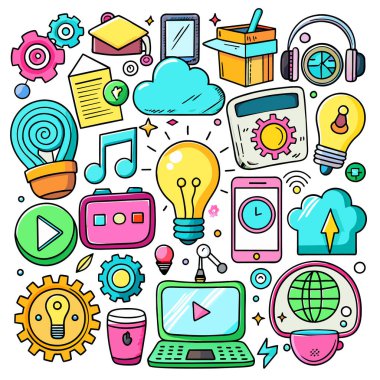 Simge Ayarlama Doodle Vektör Teknolojisi