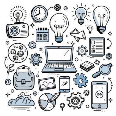 Simge Ayarlama Doodle Vektör Teknolojisi