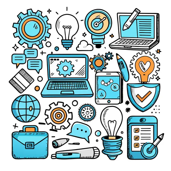 Simge Ayarlama Doodle Vektör Teknolojisi