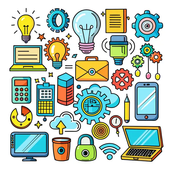 Simge Ayarlama Doodle Vektör Teknolojisi