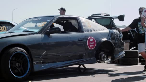 Kazan Rússia Campeonato Drift Ugol Drift Carro Exposição Durante Corridas — Vídeo de Stock