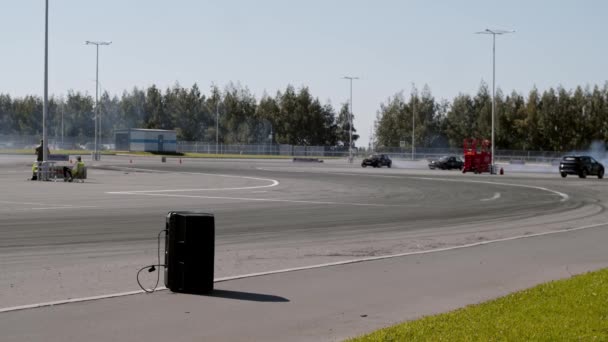 Kazan Russia Drift Championship Ugol Drift Cars Drifting Race Area — Stock Video