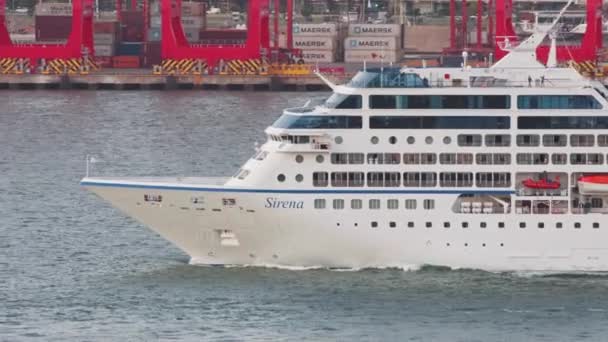Portugal Lisbon 2022 Круїзний Корабель Sirena Плив Річці Постріл — стокове відео