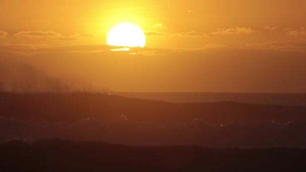 Landscape Bright Sunset Sea Mid Shot — Stockvideo