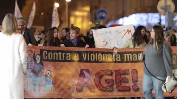 Portugal Lisbon 2022 March End Violence Women Mid Shot — Stock videók