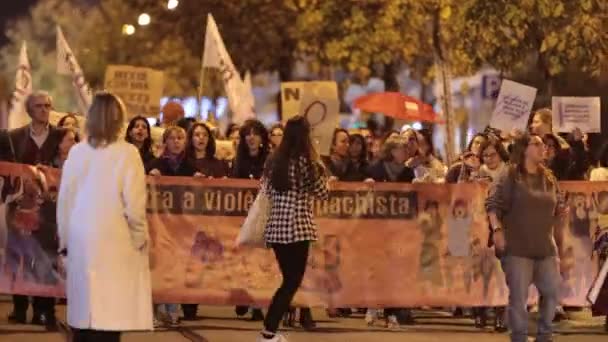 Portugal Lisbon 2022 March End Violence Women Women Walk Street — Vídeo de Stock