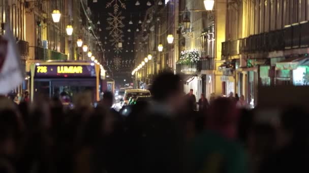 Portugal Lisbon 2022 March End Violence Women People Blocked Carriageway — Vídeo de Stock