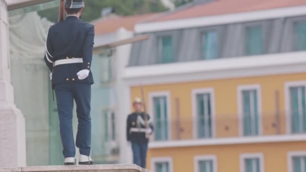 Lisbon Portugal December 2022 Guard Honor Assembly Republic Men Patrol — Vídeo de Stock