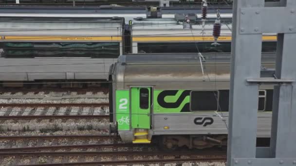 Lutego 2023 Lizbona Portugalia Zajezdnia Kolejowa Van Spowalnia Kolej Simef — Wideo stockowe