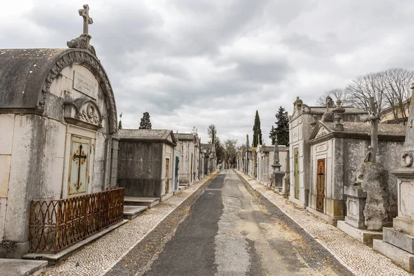 February 2023 Lisbon Portugal Alto Sao Joao Cemetery Path Crypts — Stock Photo, Image